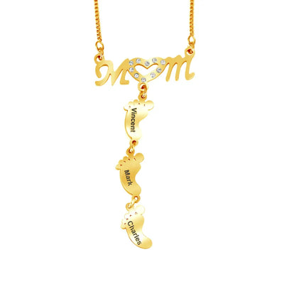 Baby Feet Mom Necklace